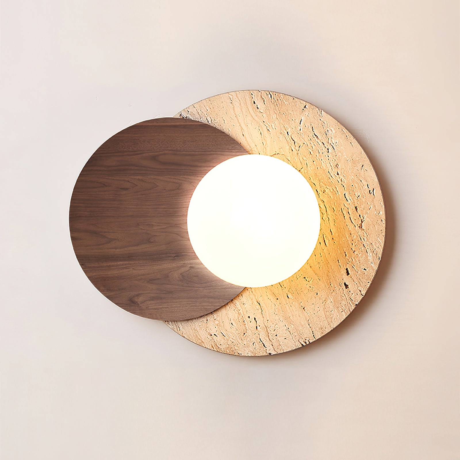 Lunar Eclipse Travertine Wall Lamp - Main Image