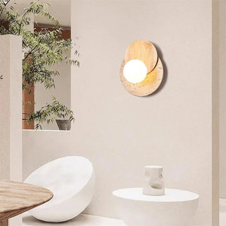 Lunar Eclipse Travertine Wall Lamp