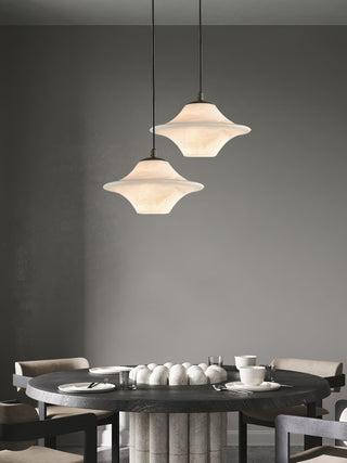 Luxury Alabaster Saucer Pendant Light