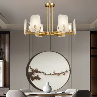 Alabaster Chandelier Copper Luxury
