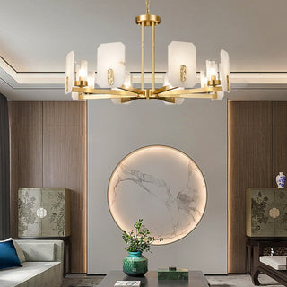 Marble Chandelier Copper Luxury