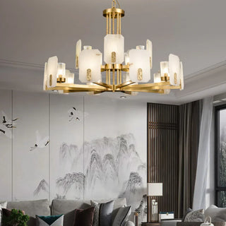Alabaster Chandelier Copper Luxury