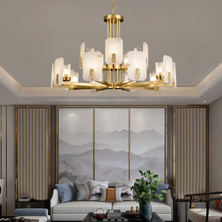 Marble Chandelier Copper Luxury