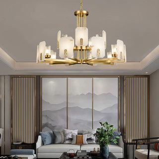 Alabaster Chandelier Copper Luxury
