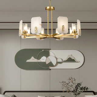Alabaster Chandelier Copper Luxury