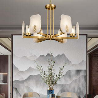 Marble Chandelier Copper Luxury