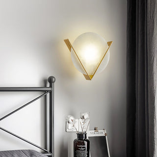 Marble Round Victory V Wall Lamp