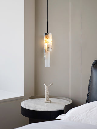 Cylindrical Bulgari Marble Pendant Lamp
