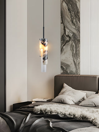 Cylindrical Bulgari Marble Pendant Lamp