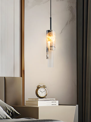 Cylindrical Bulgari Marble Pendant Lamp