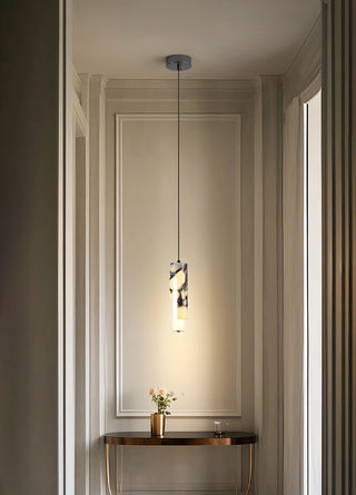 Cylindrical Bulgari Marble Pendant Lamp