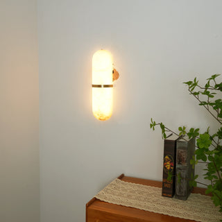 Oval Alabaster Semi-Circular Wall Lamp