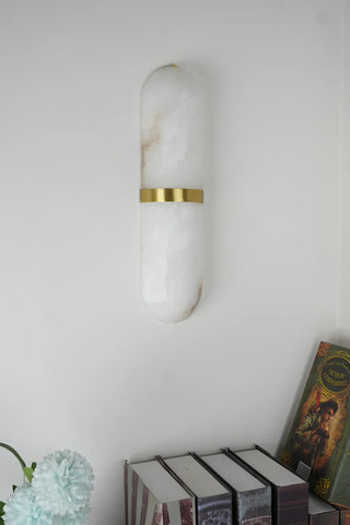 Oval Alabaster Semi-Circular Wall Lamp