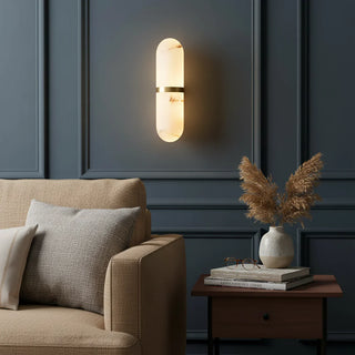 Oval Alabaster Semi-Circular Wall Lamp