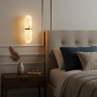 Oval Alabaster Semi-Circular Wall Lamp