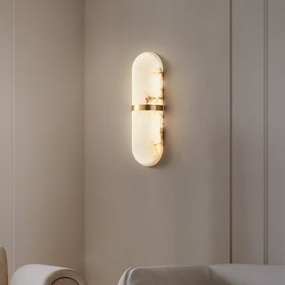 Oval Alabaster Semi-Circular Wall Lamp