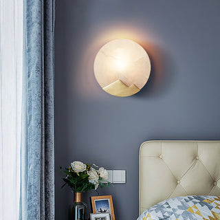 Modern Alabaster Brass Wall Light