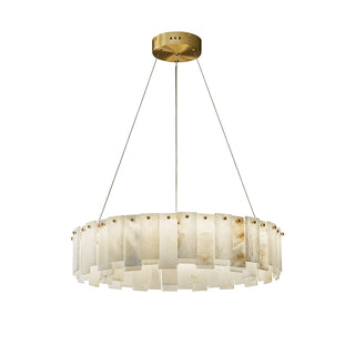 Modern Alabaster Celestial Round Chandelier