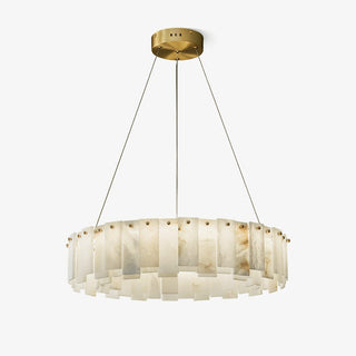 Modern Alabaster Celestial Round Chandelier