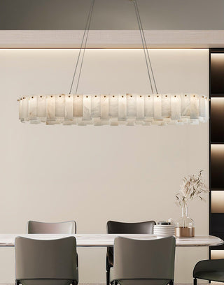 Modern Alabaster Celestial Round Chandelier