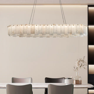 Modern Alabaster Celestial Round Chandelier