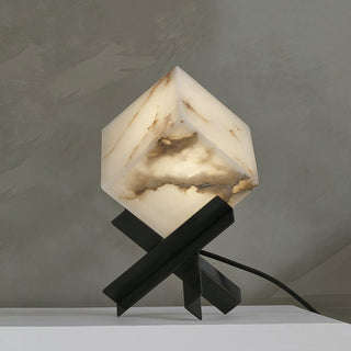 Modern Alabaster Cube Table Lamp