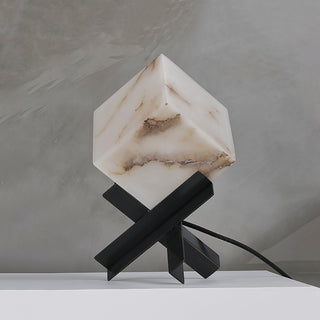 Modern Alabaster Cube Table Lamp