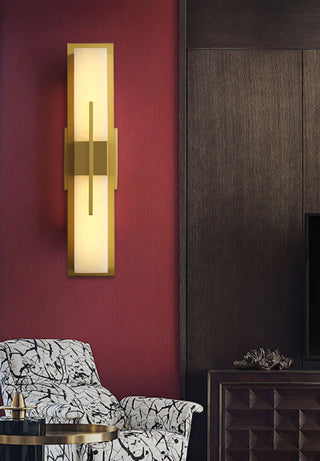 Modern Alabaster Cuboid Copper Wall Lamp