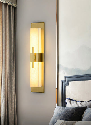 Modern Alabaster Cuboid Copper Wall Lamp