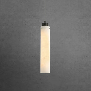 Modern Alabaster Cylinder Pendant Lamp