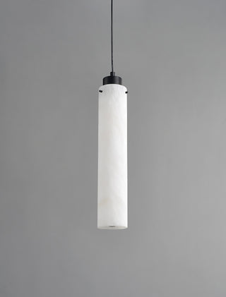 Modern Alabaster Cylinder Pendant Lamp