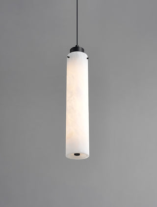 Modern Alabaster Cylinder Pendant Lamp