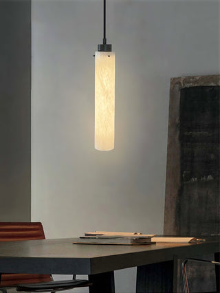 Modern Alabaster Cylinder Pendant Lamp