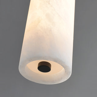 Modern Alabaster Cylinder Pendant Lamp