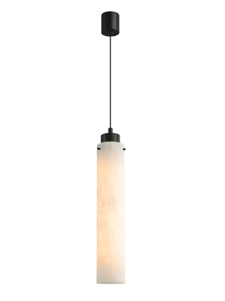 Modern Alabaster Cylinder Pendant Lamp