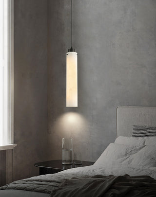 Modern Alabaster Cylinder Pendant Lamp