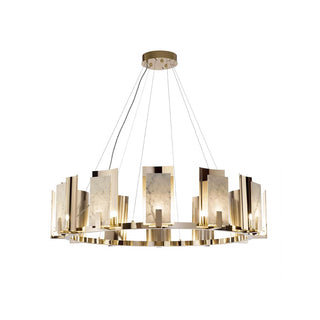 Modern Alabaster Jessie Round Chandelier