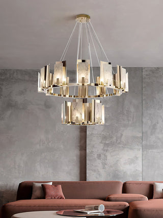 Modern Alabaster Jessie Round Chandelier