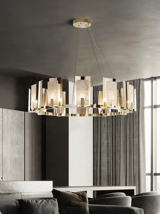 Modern Alabaster Jessie Round Chandelier