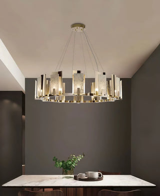 Modern Alabaster Jessie Round Chandelier