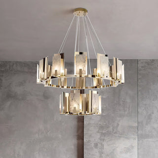 Modern Alabaster Jessie Round Chandelier