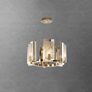 Modern Alabaster Jessie Round Chandelier