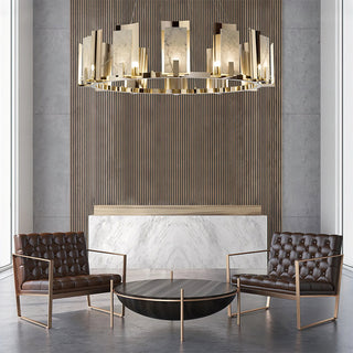 Modern Alabaster Jessie Round Chandelier