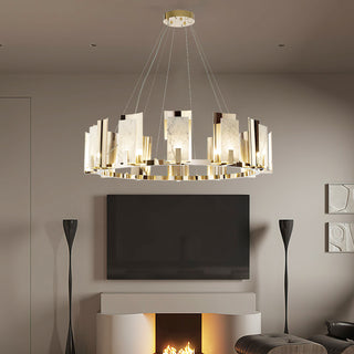 Modern Alabaster Jessie Round Chandelier