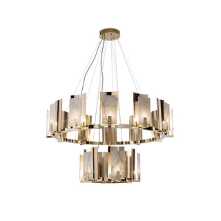 Modern Alabaster Jessie Round Chandelier