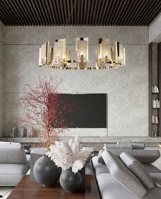 Modern Alabaster Jessie Round Chandelier