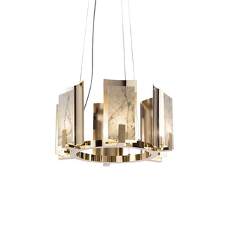 Modern Alabaster Jessie Round Chandelier