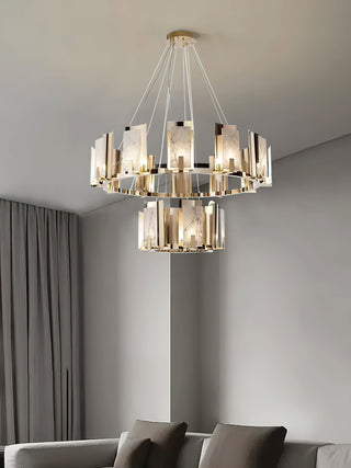 Modern Alabaster Jessie Round Chandelier