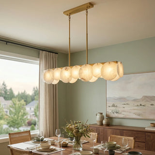 Modern Alabaster Linear Chandelier