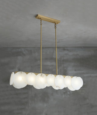 Modern Alabaster Linear Chandelier